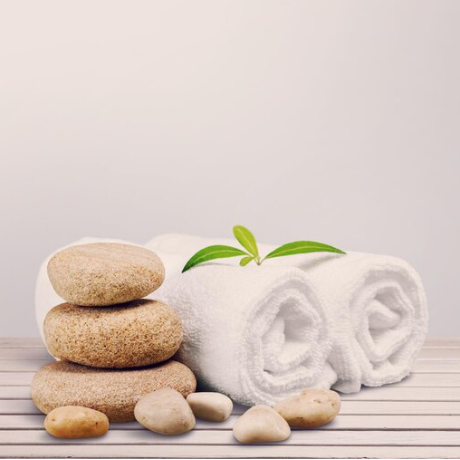 Stone and towel for hot stone massage